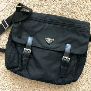Prada Black Nylon Messenger Bag